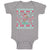 Baby Clothes Dancing Flamingo Crane Bird with Cute Little Hearts Baby Bodysuits