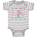 Baby Clothes Dancing Flamingo Crane Bird with Cute Little Hearts Baby Bodysuits
