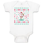 Baby Clothes Dancing Flamingo Crane Bird with Cute Little Hearts Baby Bodysuits