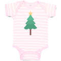 Baby Clothes Christmas Pine Tree and Golden Star on Top Baby Bodysuits Cotton