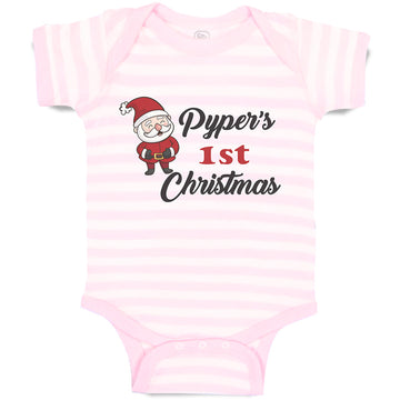 Baby Clothes Pyper's 1St Christman with Santa Claus Baby Bodysuits Cotton