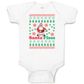 Baby Clothes Santa Floss Dancing and Pine Trees with Hearts Baby Bodysuits