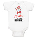 Baby Clothes Santa Is My Bestie Baby Bodysuits Boy & Girl Newborn Clothes Cotton