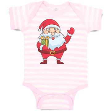 Baby Clothes Santa Claus Wishing Merry Christmas with Gift Box Baby Bodysuits