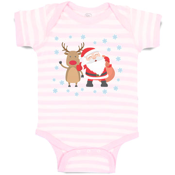 Baby Clothes Santa Is Coming with Deer Baby Bodysuits Boy & Girl Cotton