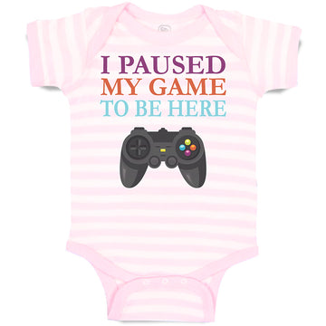 Baby Clothes I Paused My Game to Be Here with Joystick Baby Bodysuits Cotton