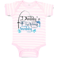 Baby Clothes Daddy's Fishing Buddy Fish with Fishing Net Baby Bodysuits Cotton