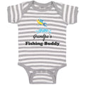 Baby Clothes Grandpa's Fishing Buddy with Jumping Fish and Water Baby Bodysuits