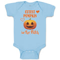 Baby Clothes Cutest Pumpkin in The Patch Smile Face and Hearts Baby Bodysuits