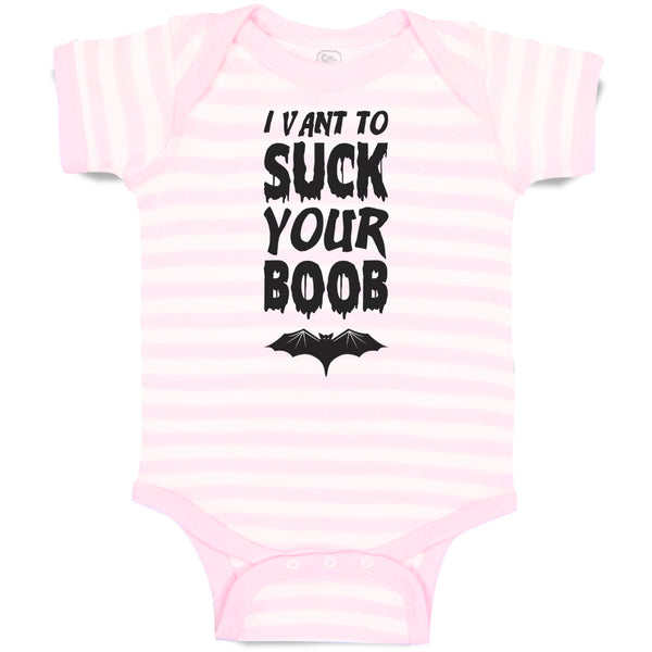 Baby Clothes I Vant to Suck Your Boob with Bat Silhouette Baby Bodysuits Cotton