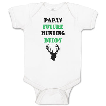 Baby Clothes Papa's Future Hunting Buddy with Animal Face Deer Baby Bodysuits