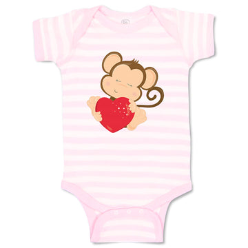 Baby Clothes Safari Valentine Monkey Holidays and Occasions Valentins Day Cotton