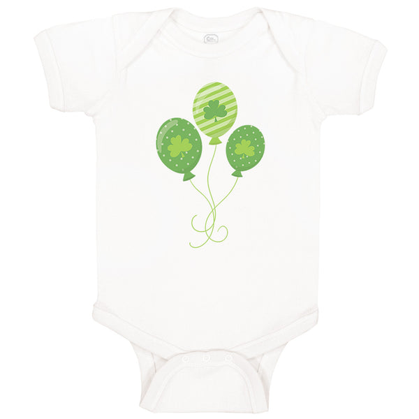 Baby Clothes Irish Clover Balloons St Patrick's Day Baby Bodysuits Cotton