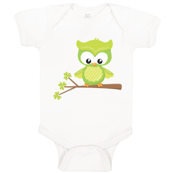 Baby Clothes Leprechaun Owl Branch St Patrick's Day Baby Bodysuits Cotton