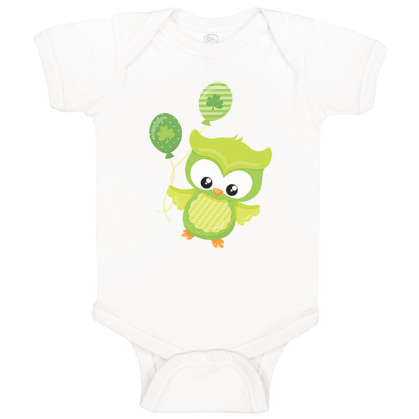 Baby Clothes Leprechaun Owl Balloons St Patrick's Day Baby Bodysuits Cotton