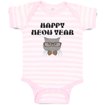 Baby Clothes Happy Meow Year Pet Animal Cat Face with Sunglass and Bow Cotton