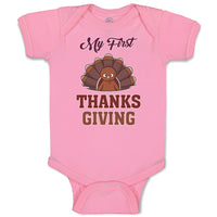 Baby Clothes My First Thanksgiving Baby Bird Sitting with Open Wings Cotton