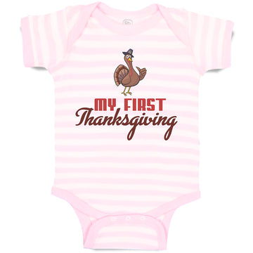 Baby Clothes My First Thanksgiving Bird Baby Bodysuits Boy & Girl Cotton