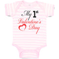 Baby Clothes My 1St Valentine's Day with Heart Symbol Baby Bodysuits Cotton