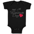 Baby Clothes My 1St Valentine's Day with Heart Symbol Baby Bodysuits Cotton