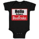 Baby Clothes Hello My Name Is Beefcake Baby Bodysuits Boy & Girl Cotton