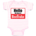 Baby Clothes Hello My Name Is Beefcake Baby Bodysuits Boy & Girl Cotton