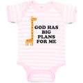 Baby Clothes God Has Big Plans for Me Giraffe Wild Animal Baby Bodysuits Cotton