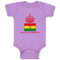 Baby Clothes Bolivian Princess Crown Countries Baby Bodysuits Boy & Girl Cotton