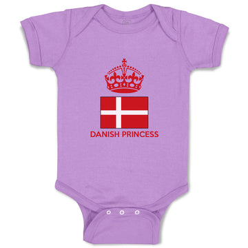 Baby Clothes Danish Princess Crown Countries Baby Bodysuits Boy & Girl Cotton