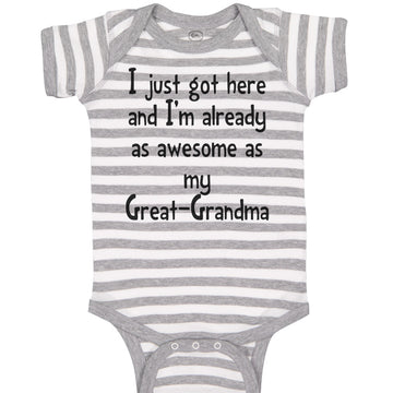 Baby Clothes Got Here Already Awesome Great-Grandma Grandmother Baby Bodysuits