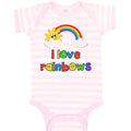 Baby Clothes I Love Rainbows Valentines Love Baby Bodysuits Boy & Girl Cotton