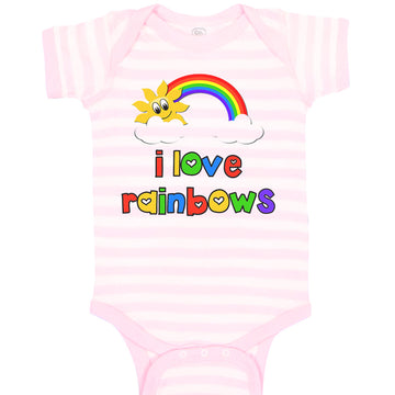 Baby Clothes I Love Rainbows Valentines Love Baby Bodysuits Boy & Girl Cotton