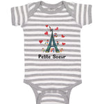 Baby Clothes Eiffel Tower and Black Text Petite Soeur Love Valentines Cotton