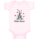 Baby Clothes Eiffel Tower and Black Text Petite Soeur Love Valentines Cotton