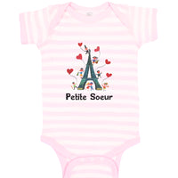 Baby Clothes Eiffel Tower and Black Text Petite Soeur Love Valentines Cotton