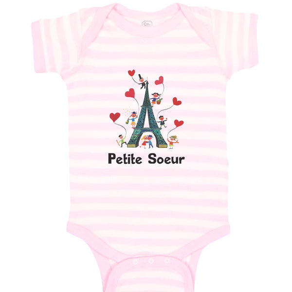 Baby Clothes Eiffel Tower and Black Text Petite Soeur Love Valentines Cotton