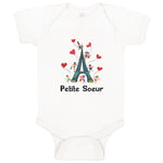 Baby Clothes Eiffel Tower and Black Text Petite Soeur Love Valentines Cotton