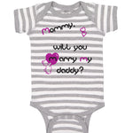 Baby Clothes Black Purple Mommy Will You Marry Daddy Baby Bodysuits Cotton