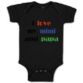 Baby Clothes I Love My Mimi and Papa Grandparents Baby Bodysuits Cotton