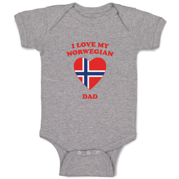 Baby Clothes I Love My Norwegian Dad Countries Baby Bodysuits Boy & Girl Cotton