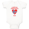 Baby Clothes I Love My Norwegian Dad Countries Baby Bodysuits Boy & Girl Cotton