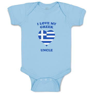 Baby Clothes I Love My Greek Uncle Countries Baby Bodysuits Boy & Girl Cotton