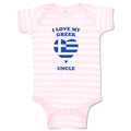 Baby Clothes I Love My Greek Uncle Countries Baby Bodysuits Boy & Girl Cotton