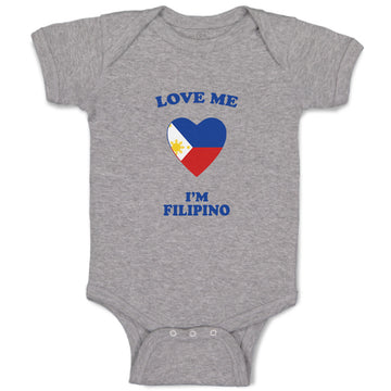 Baby Clothes Love Me I'M Filipino Countries Baby Bodysuits Boy & Girl Cotton