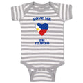 Baby Clothes Love Me I'M Filipino Countries Baby Bodysuits Boy & Girl Cotton