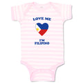 Baby Clothes Love Me I'M Filipino Countries Baby Bodysuits Boy & Girl Cotton