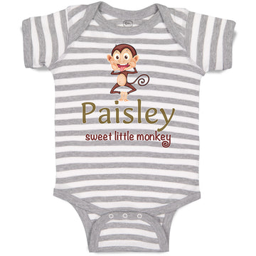 Baby Clothes Paisley Sweet Little Monkey Zoo Funny Baby Bodysuits Cotton