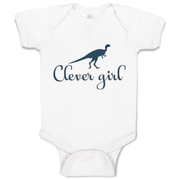 Baby Clothes Clever Girl Dinosaurus Dino Trex Baby Bodysuits Boy & Girl Cotton