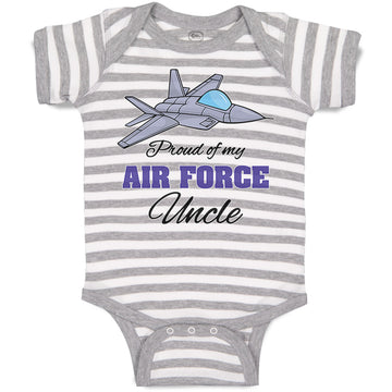 Baby Clothes Proud of My Air Force Uncle Baby Bodysuits Boy & Girl Cotton