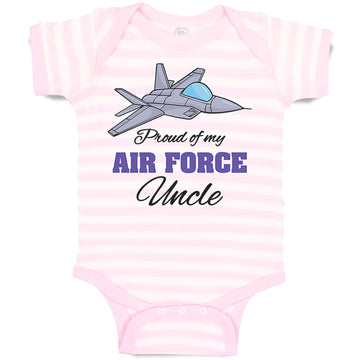 Baby Clothes Proud of My Air Force Uncle Baby Bodysuits Boy & Girl Cotton